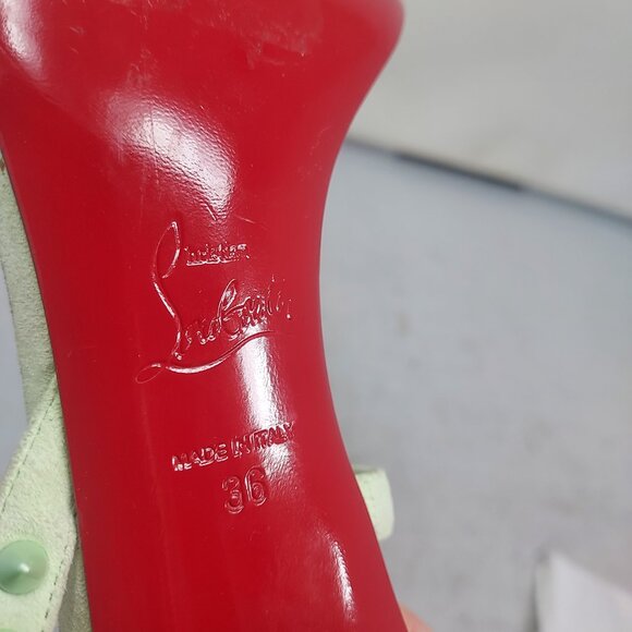 CHRISTIAN Rosa Condorapik Spikes Mint Green Slingback Sandal - Picture 4 of 10